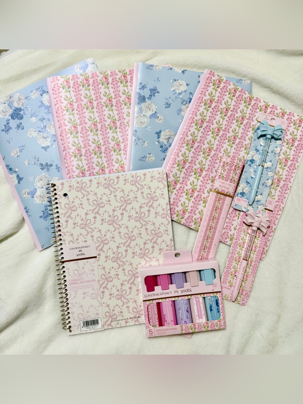 Loveshackfancy x Target school supplies folder notebook pens ruler highlighters